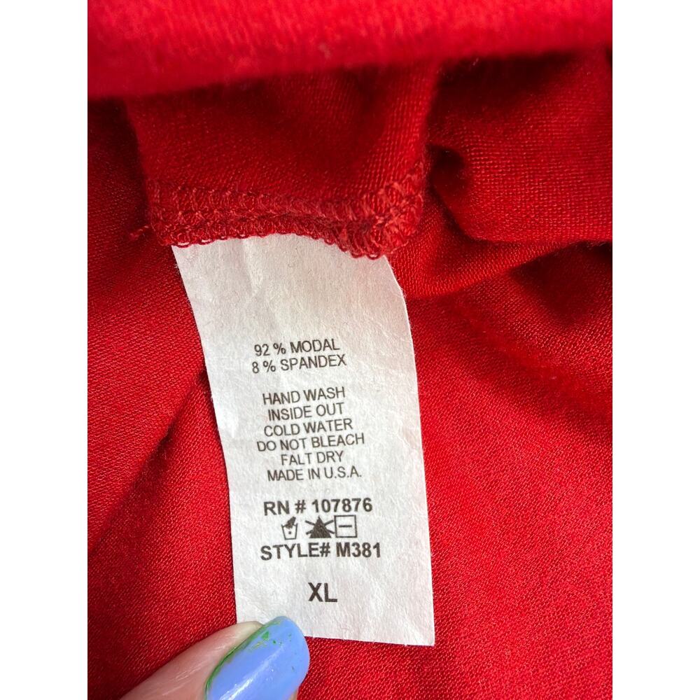 Comfy USA XL Red Round Neck Long Sleeve High-Low Balloon Maxi Dress USA - Picture 9 of 9